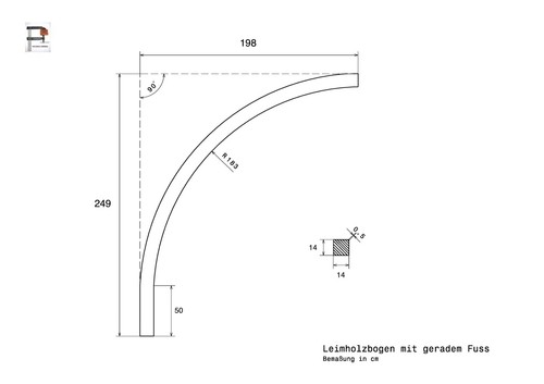Fichte 14x14 leimholzbogen - ,